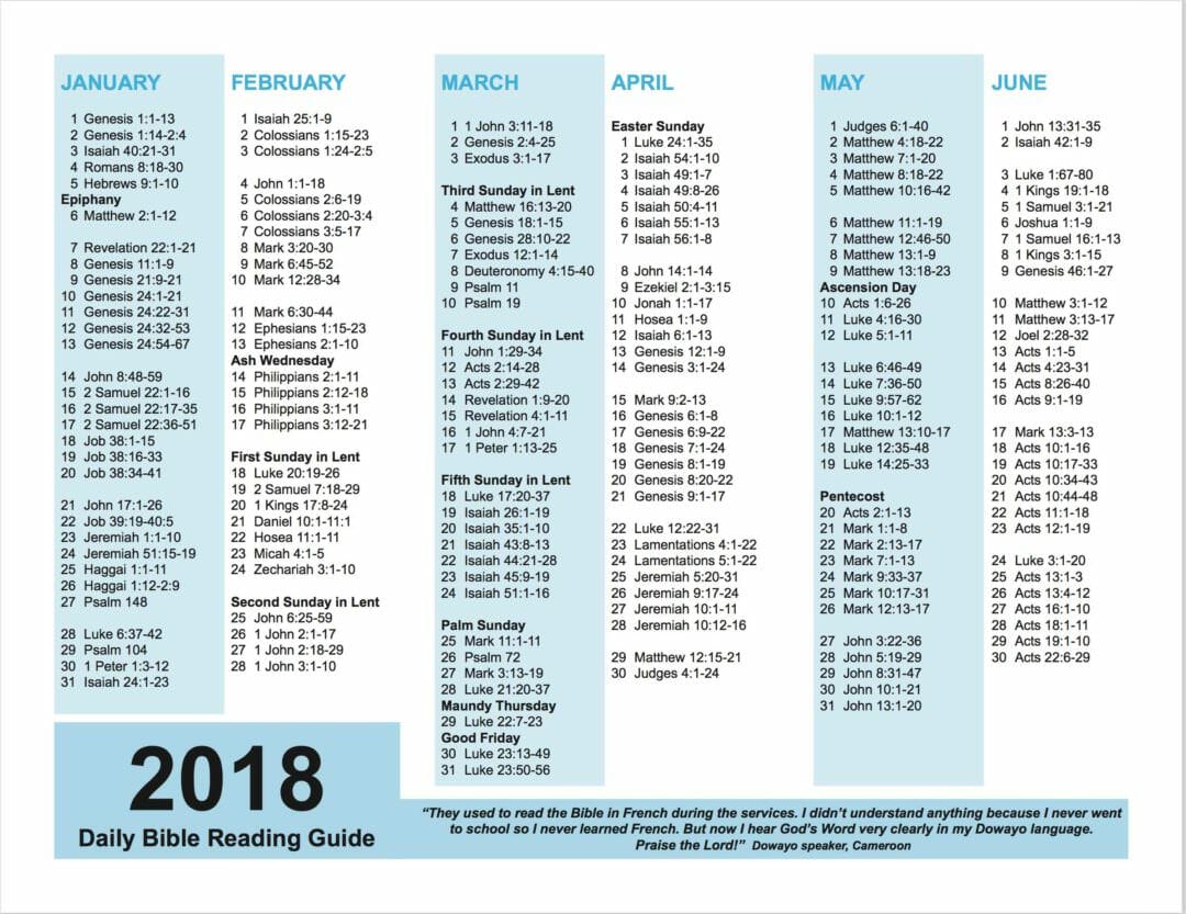 Bible Reading Guide - Lutheran Bible Translators